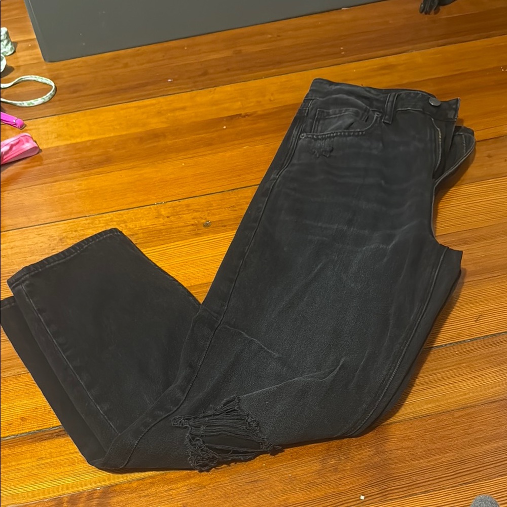 American Eagle Outfitters Black mom straight jeans